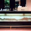 Bar front- tonal sandblasted glass.
