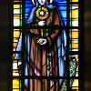 Painted, stained and leaded antique glass- St Clare of Assisi