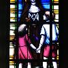 Painted, stained and leaded antique glass- St Mary of the Cross